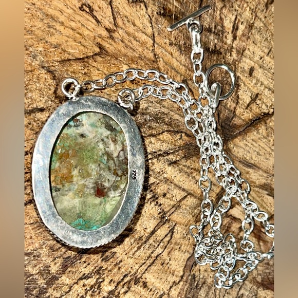Chrysocolla in Quartz Pendant Necklace - Picture 8 of 13